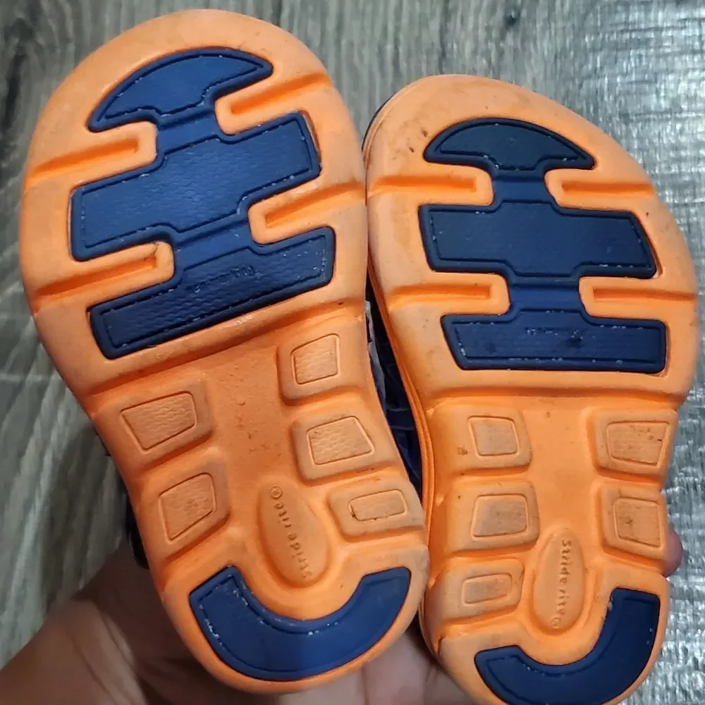 Baby Boys Stride Rite Water Shoes Size 4 Blue and Orange Kids Water Footwear